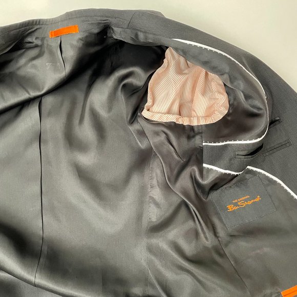 Ben Sherman Two Button Black Lightweight Wool Blazer Sport Coat, Size 42R - Picture 7 of 9